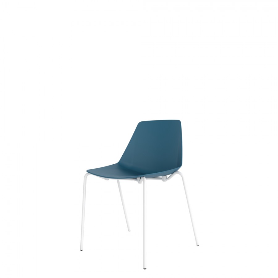 Polypropylene Shell Chair 4-Leg White Steel Frame